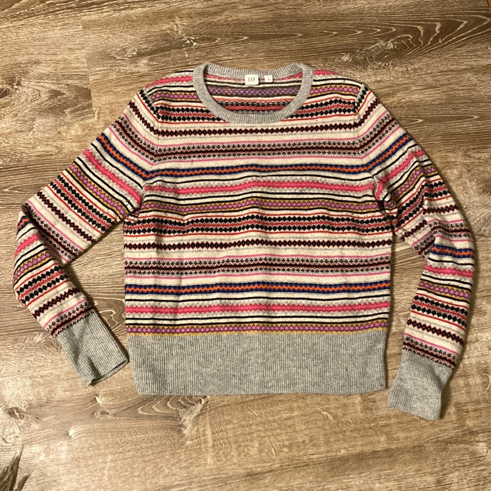 Gap fair isle patterned wool blend sweater women’s size large